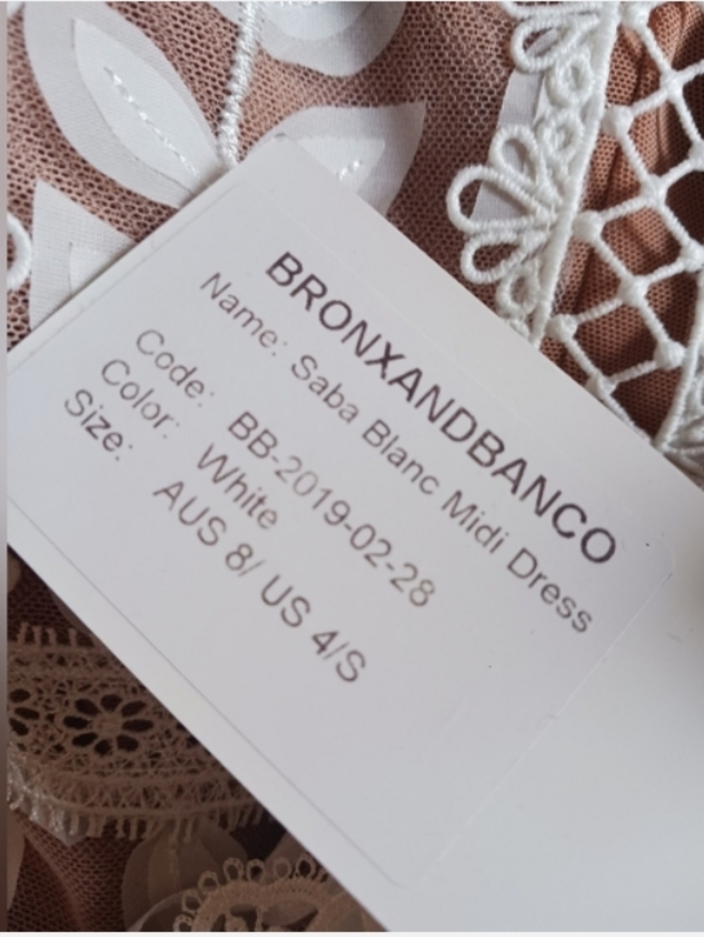 NWT Bronx And Banco Saba Blanc Midi Dress Size 4, EU 40, UK 8 - Picture 7 of 12